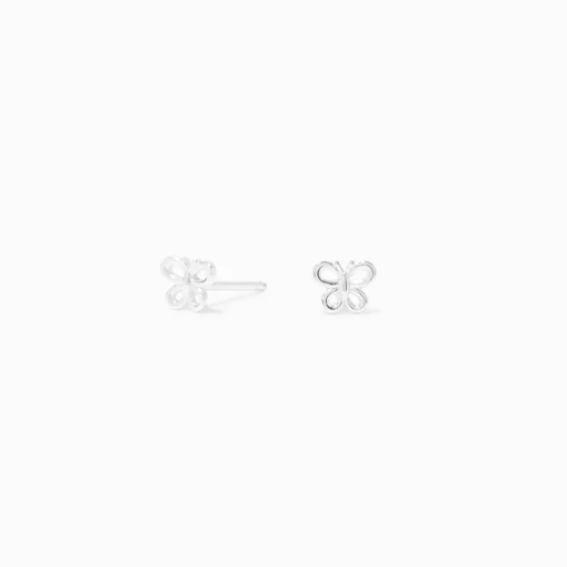 Mini clous d'oreilles papillon couleur argentée C LUXE by Claire's