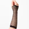 Mitaines en résille avec strass - Noir