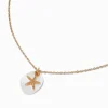 Opal & Gold-tone Enamel Starfish Pendant Necklace