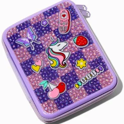 Palette compacte de maquillage et boîte en fer violette licorne Y2K