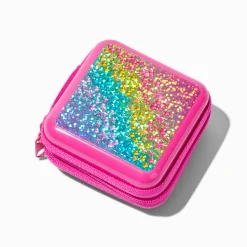Palette compacte de maquillage et étui en fer bling-bling étoile arc-en-ciel Claire's Club