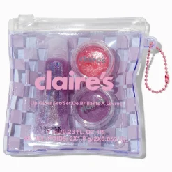 Palette de gloss violets à carreaux - Lot de 3