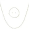 Parure de bijoux avec perles d'imitation couleur argentée - Lot de 3