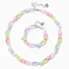 Parure de bijoux chaînette épaisse acrylique arc-en-ciel Claire's Club - Lot de 2