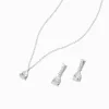 Parure de bijoux effet goutte en zircon cubique couleur argentée - Lot de 2