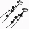 Pendantes à clip 5 cm fleurs de vigne avec roses noires