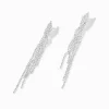 Pendantes à clip frange en chaîne strass 8 cm couleur argentée