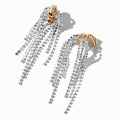 Pendantes à clip franges strass en métaux mixtes