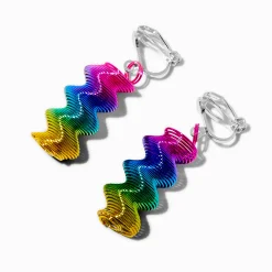 Pendantes à clip torsadées arc-en-ciel