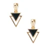 Pendantes à clip triangles géométriques noires et couleur dorée