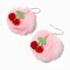 Pendantes 5 cm avec pompons cerise