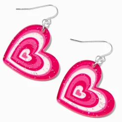 Pendantes 4 cm cœur qui bat roses