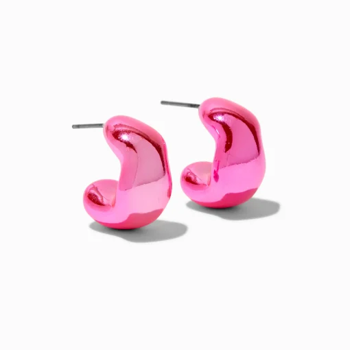 Pendantes 2,5 cm haricot épais roses