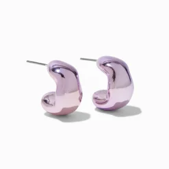 Pendantes 2,5 cm haricot épais violettes