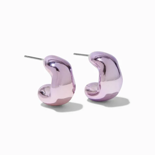 Pendantes 2,5 cm haricot épais violettes