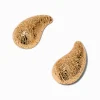 Pendantes 2,5 cm haricot texturées couleur dorée