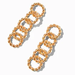 Pendantes 5 cm maillons de chaîne circulaires torsadées couleur dorée