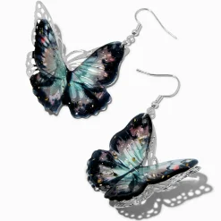 Pendantes 5 cm papillon 3D en filigrane noires