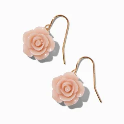 Pendantes 1,5 cm roses sculptées roses