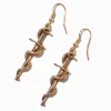 Pendantes 6 cm serpent dague couleur dorée