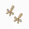 Pendantes couleur dorée nœud en zircon cubique
