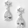 Pendantes en gouttes avec zircon cubique d'imitation 2,5 cm couleur argentée
