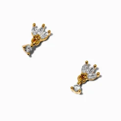 Pendantes fleur en zircon cubique couleur dorée C LUXE by Claire’s