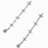 Pendantes linéaires 8 cm étoiles rayonnantes couleur argentée