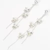 Pendantes linéaires couleur argentée 8 cm papillons en zircon cubique d'imitation
