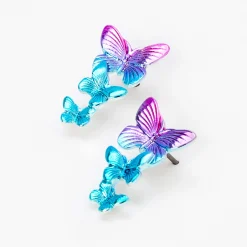 Pendantes papillon 4 cm dégradé bleu