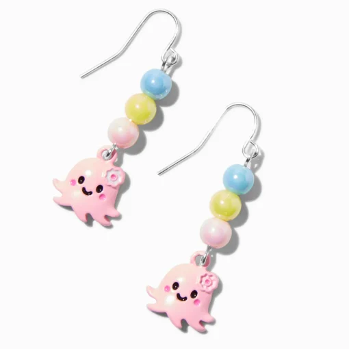 Pendantes perlées pieuvre roses