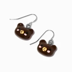Pendantes tête d'ours en peluche marron