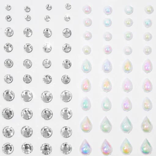 Perles de cheveux irisées en forme de goutte d'eau sirène - Lot de 80
