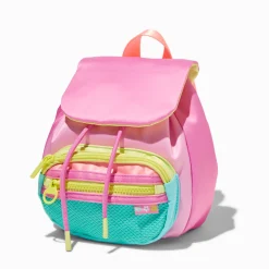 Petit sac à dos color block rose