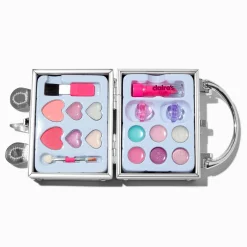 Petite palette compacte de maquillage de voyage boîte à cadenas à paillettes licorne Claire's Club
