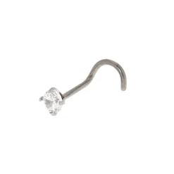 Piercing de nez avec pierre 20 g couleur titané