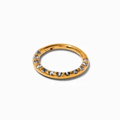 Piercing de nez avec strass 1,0 mm titane couleur dorée