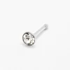 Piercing de nez avec strass rond à facettes 0,6 mm couleur argentée