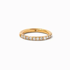 Piercing de nez 1,2 mm avec strass en titane couleur dorée