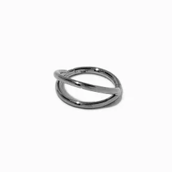 Piercing de nez 1,0 mm double rang en titane couleur argentée
