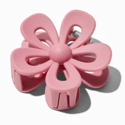 Pince à cheveux fleur ajourée mauve