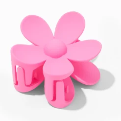Pince à cheveux fleur mate - Rose foncé