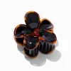 Pince à cheveux fleurs linéaires écaille de tortue noire