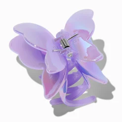 Pince à cheveux papillon iridescente violette