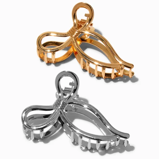 Pinces à cheveux à nœud en métaux mixtes - Lot de 2