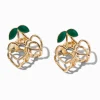 Pinces à cheveux cerise cœur couleur dorée - Lot de 2