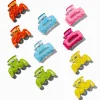Pinces à cheveux gribouillis et rectangulaires fluo - Lot de 10