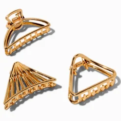 Pinces à cheveux triangulaires couleur dorée - Lot de 3
