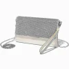 Pochette poignet à bandoulière bling-bling couleur ivoire