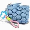 Pochette poignet en nylon bombée bleue
